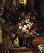 A Vase of Flowers on a Console, Eugene Delacroix